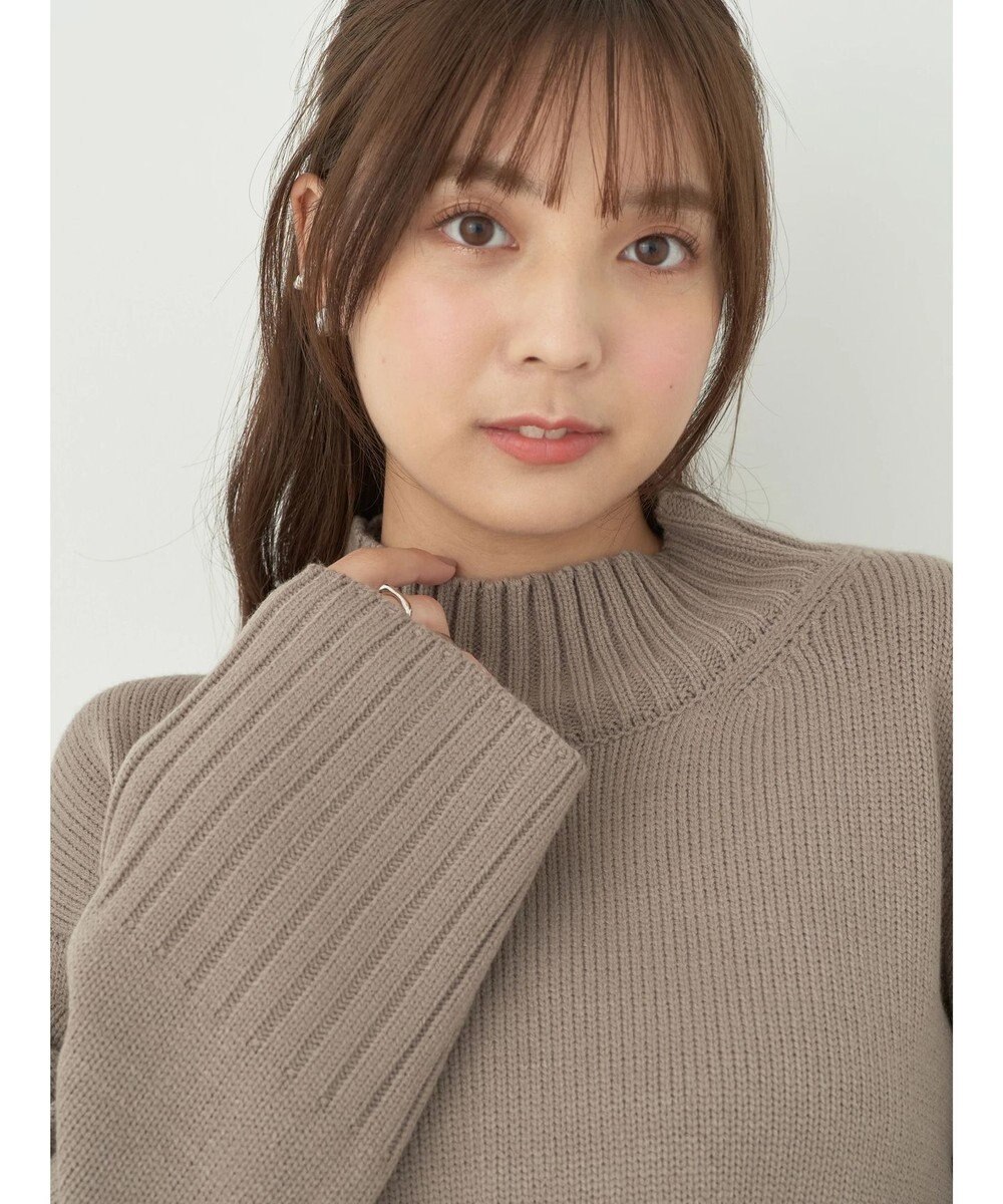 earth music&ecology アンチピリングリブハイネックチュニック 