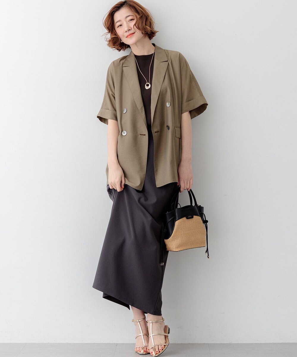 23区 L 【先行予約】レーヨンポリエステルストレッチ フレンチスリーブ ニット 