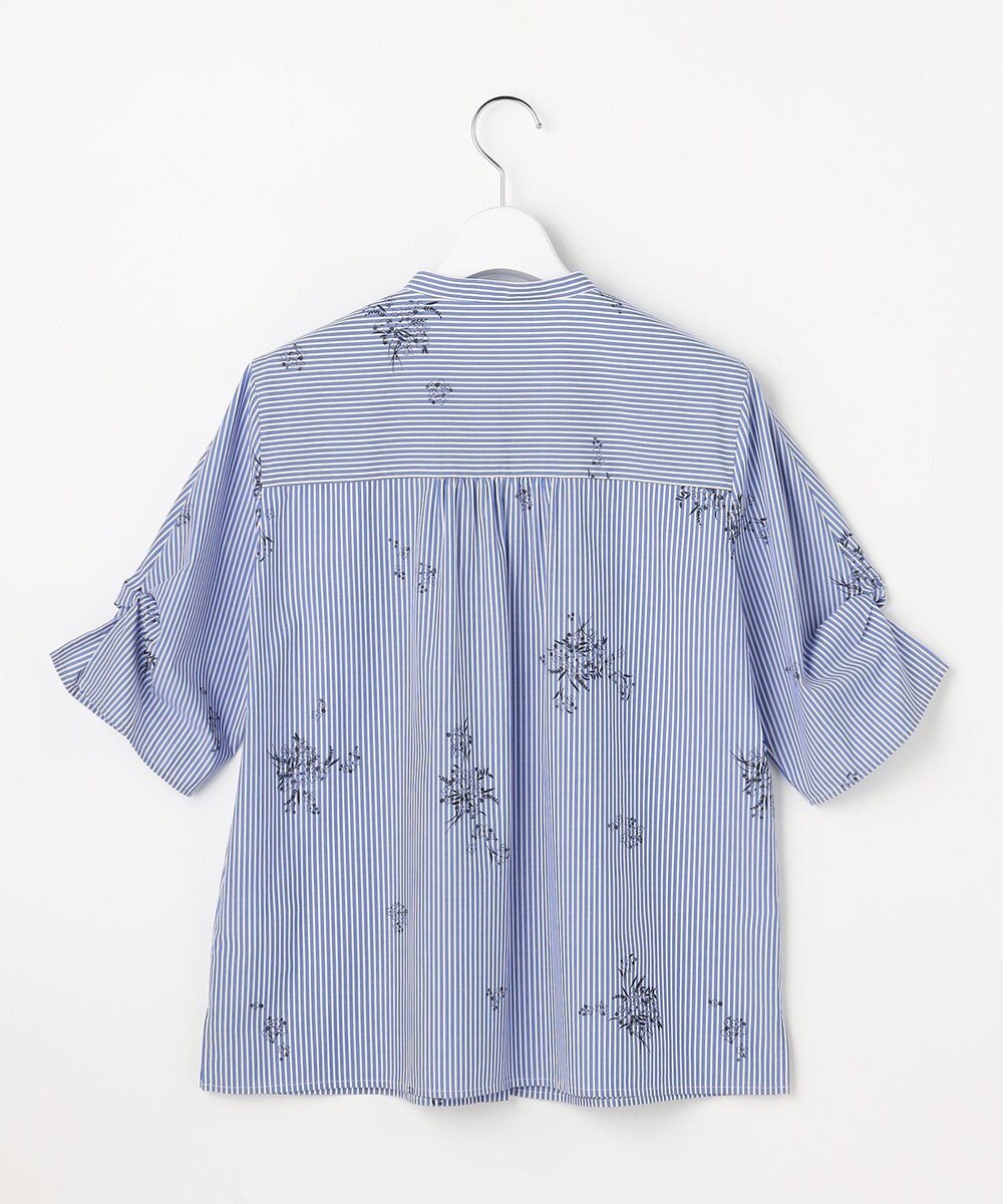 J.PRESS LADIES 【一枚で着映え】ストライプ×フラワープリント ブラウス 