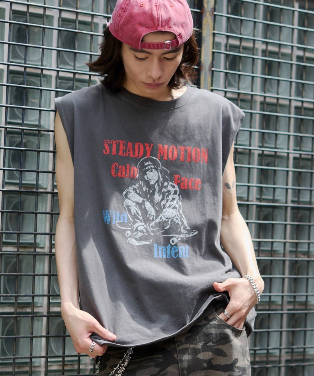 WEGO 【ユニセックス着用ITEM/MLサイズ展開】グラフィックBIGノースリーブ 