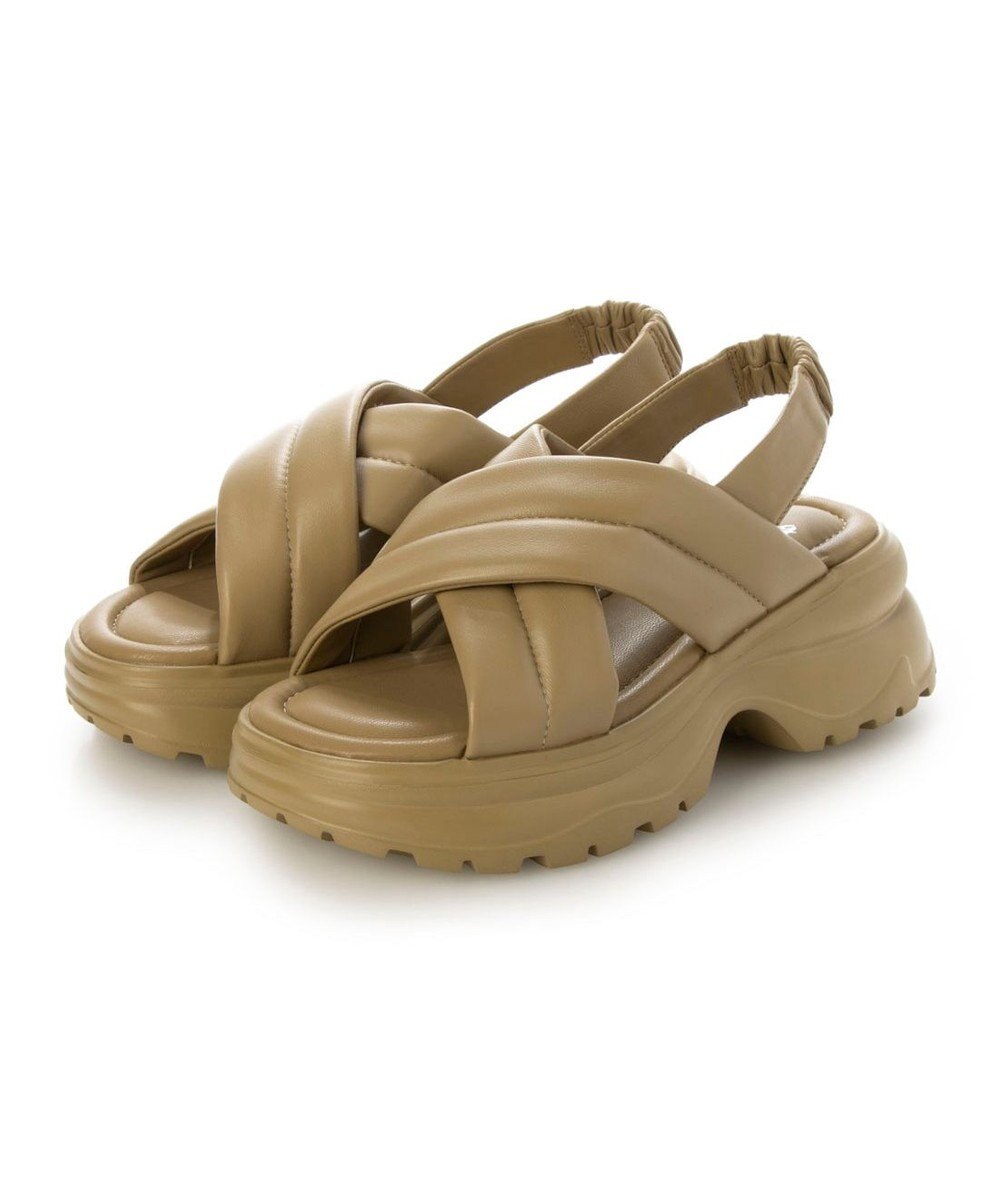 ing <ing>厚底クロスベルトスポーツサンダル 