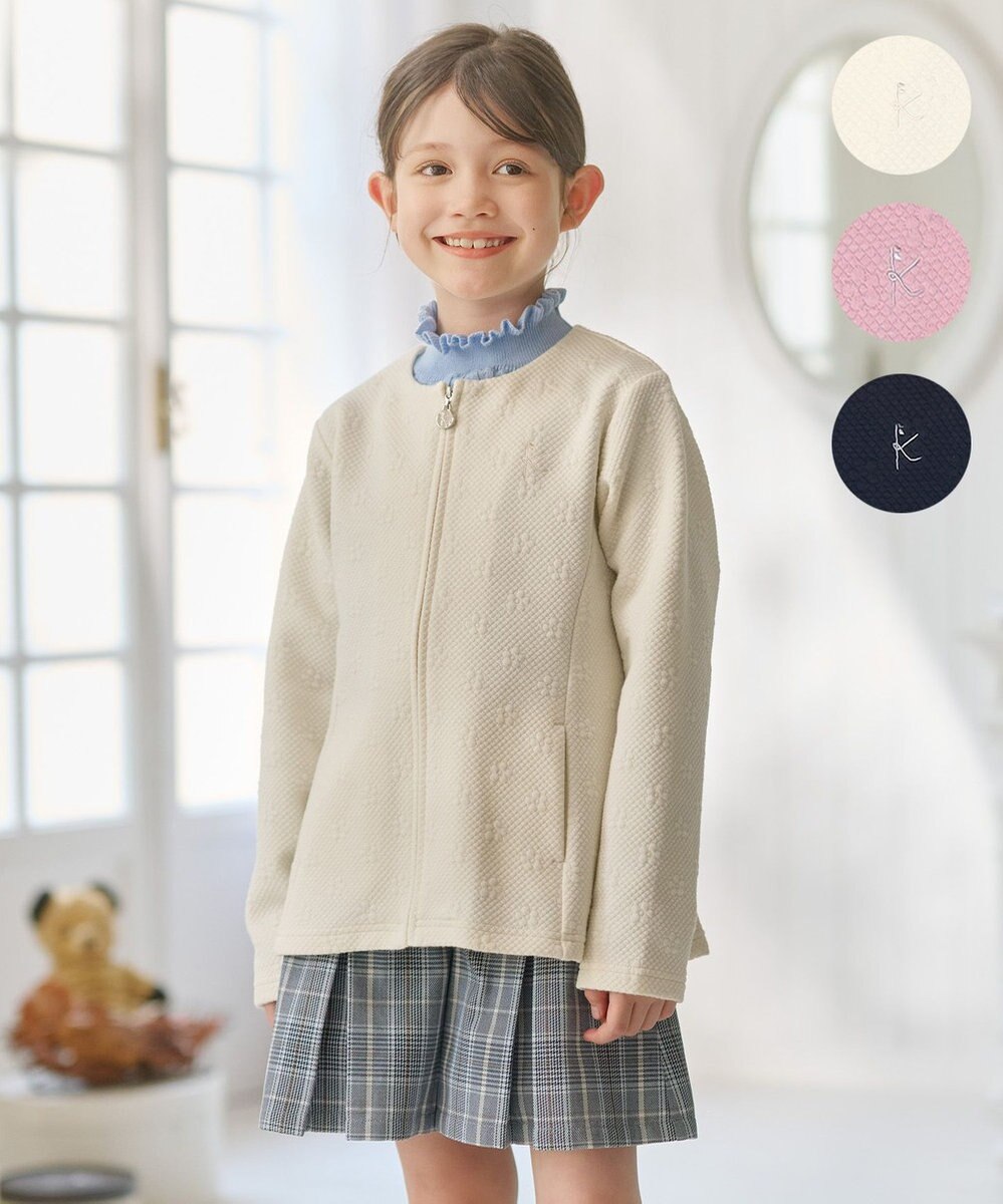 組曲 KIDS 【150-160㎝】フラワーキルト パーカー 