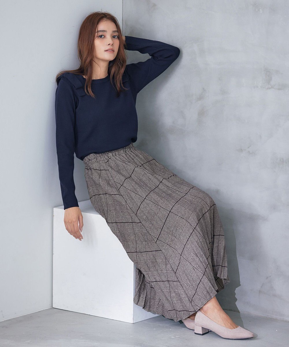 Tiaclasse 【洗える】ショルダーリボンニットトップス 