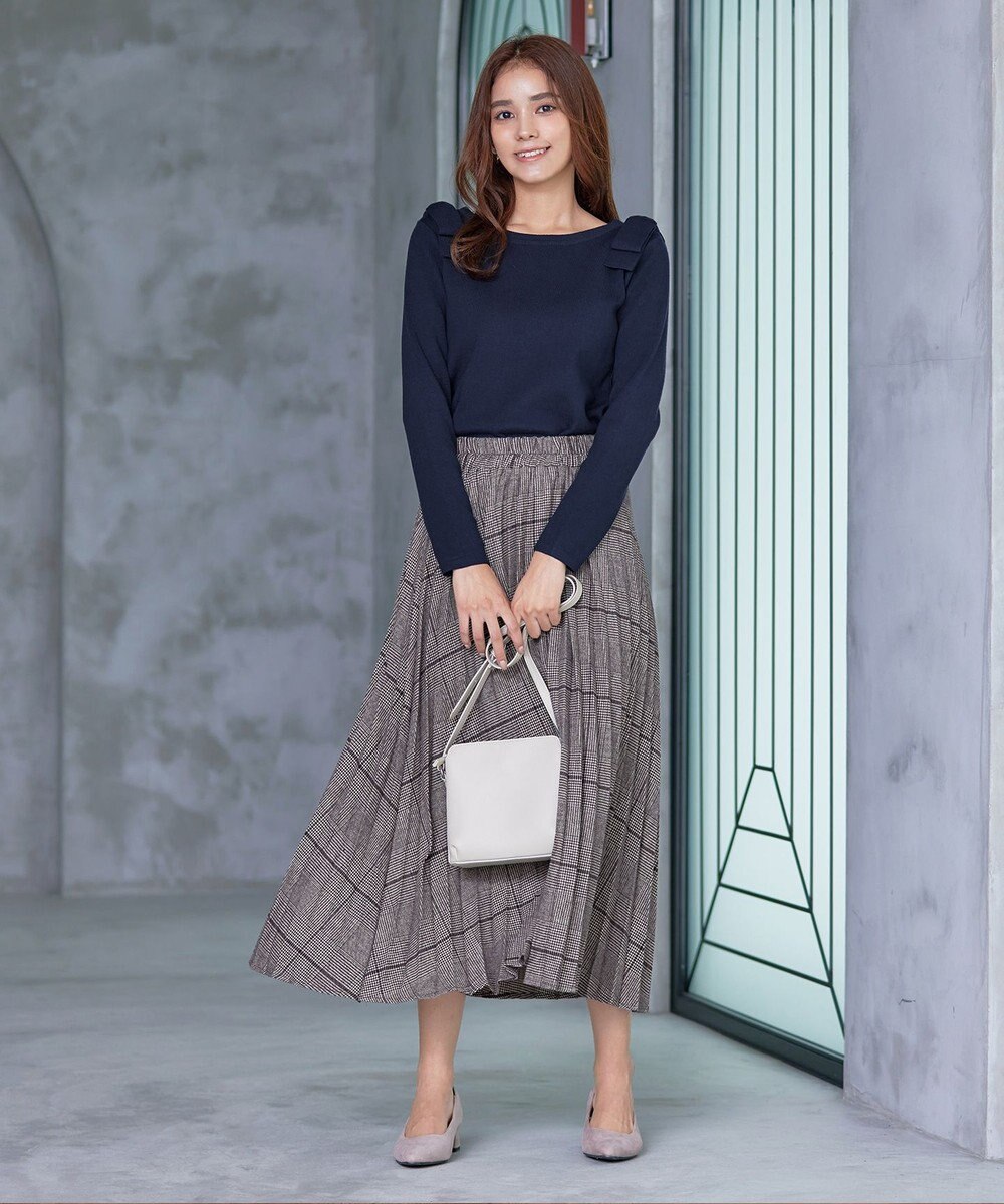 Tiaclasse 【洗える】ショルダーリボンニットトップス 