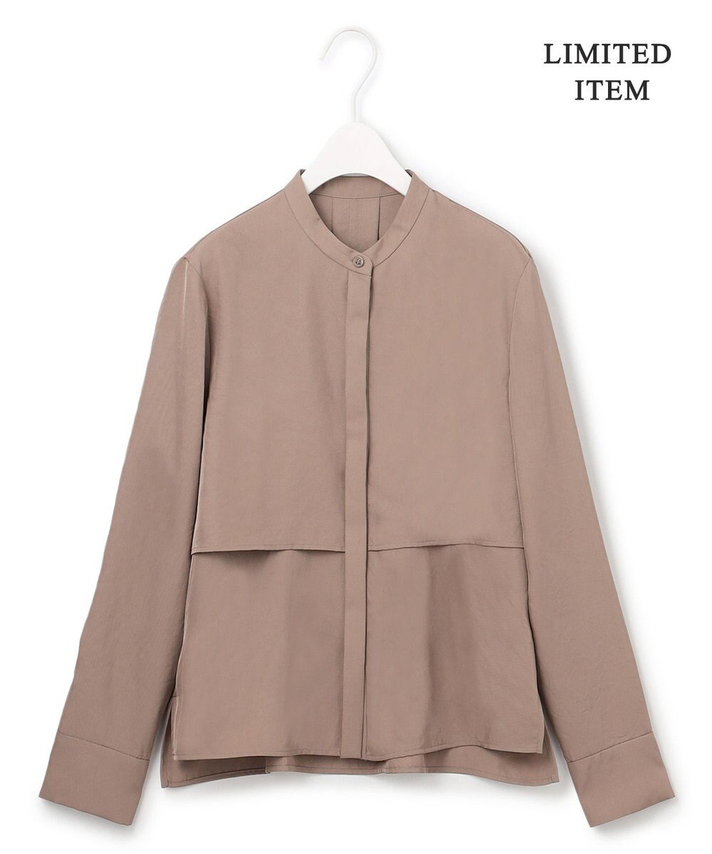 ICB L 【WEB限定・洗える】シルキーツイル  クロップドシャツ 