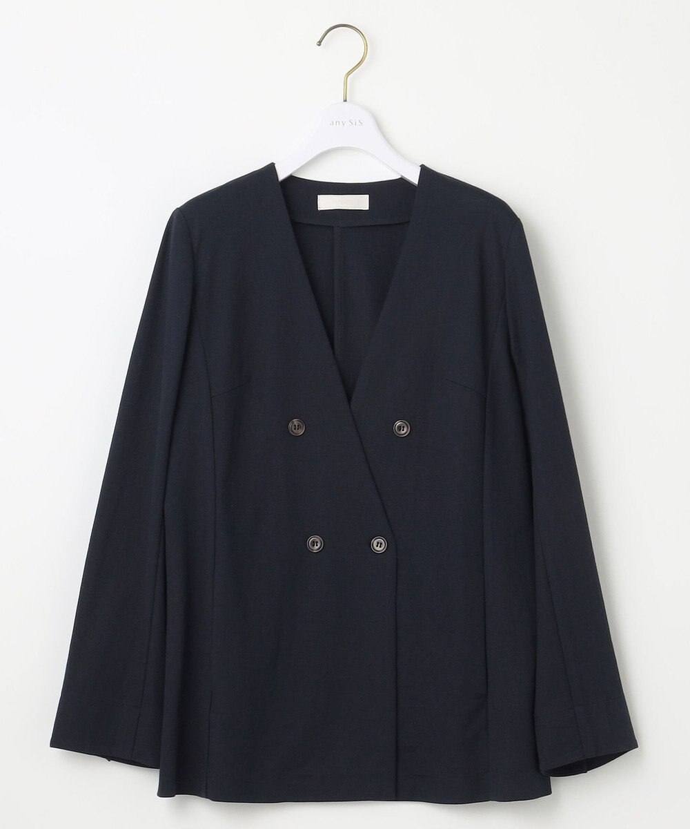 ANY SIS 【洗える】ノーカラーライト ジャケット 