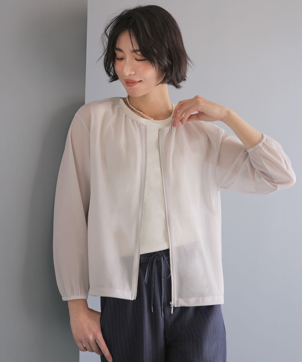 J.PRESS LADIES L 【季節の変わり目に】シアーブルゾン 