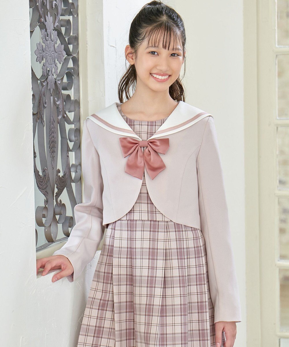 ANY KIDS 【2点セット】セーラージャケット+チェックワンピース 