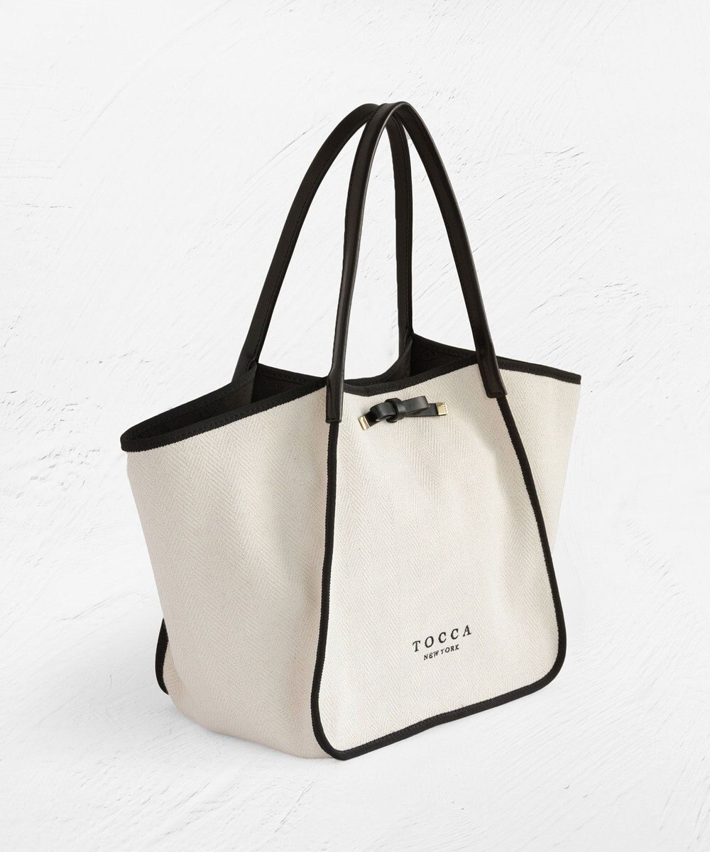 TOCCA 【A4サイズ対応】TRIM RIBBON CANVASTOTE トートバッグ 
