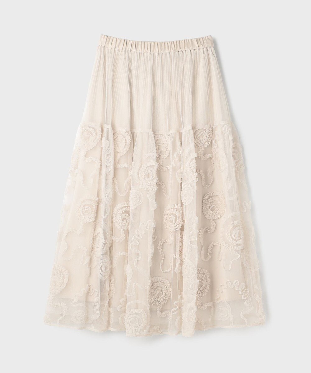 GRACE CONTINENTAL 刺繍チュールスカート 