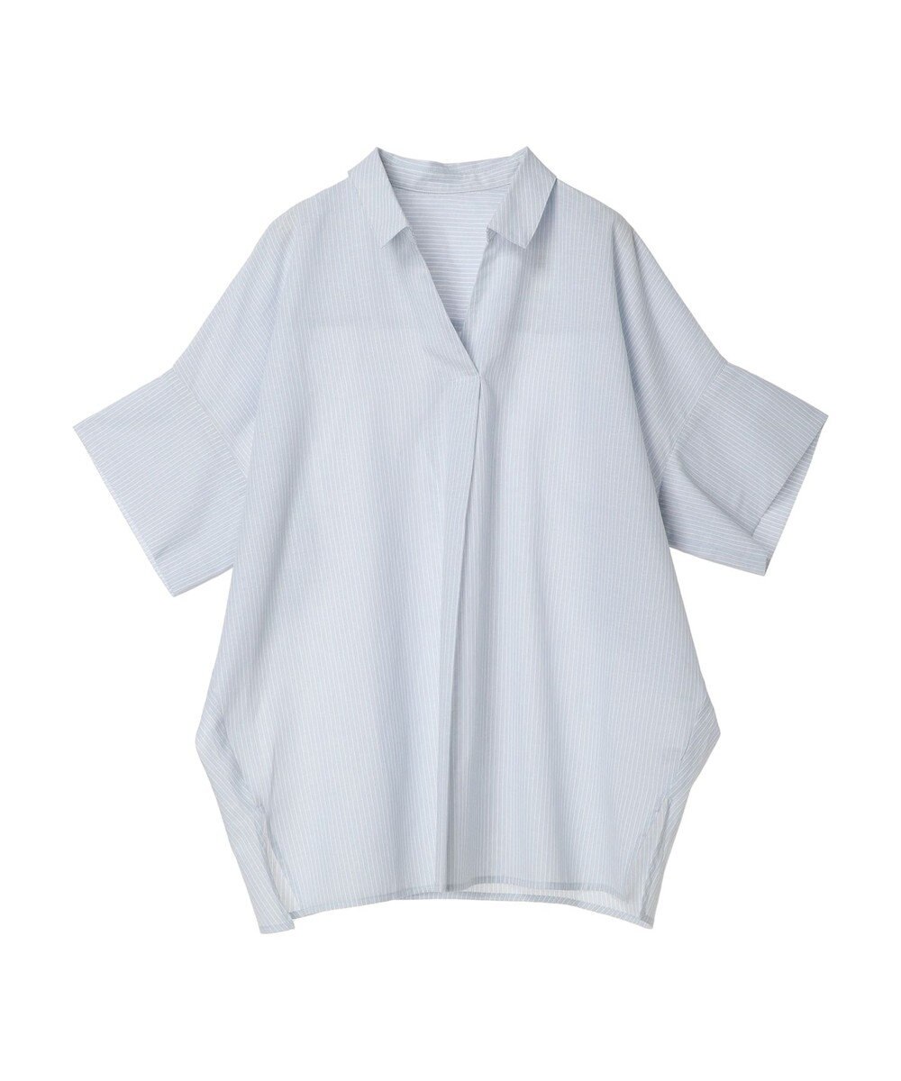 Green Parks 綿麻混スキッパーシャツ 