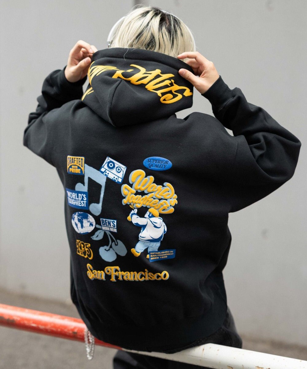 WEGO 【ユニセックス着用ITEM】別注BENDAVISグラフィックプルパーカー 