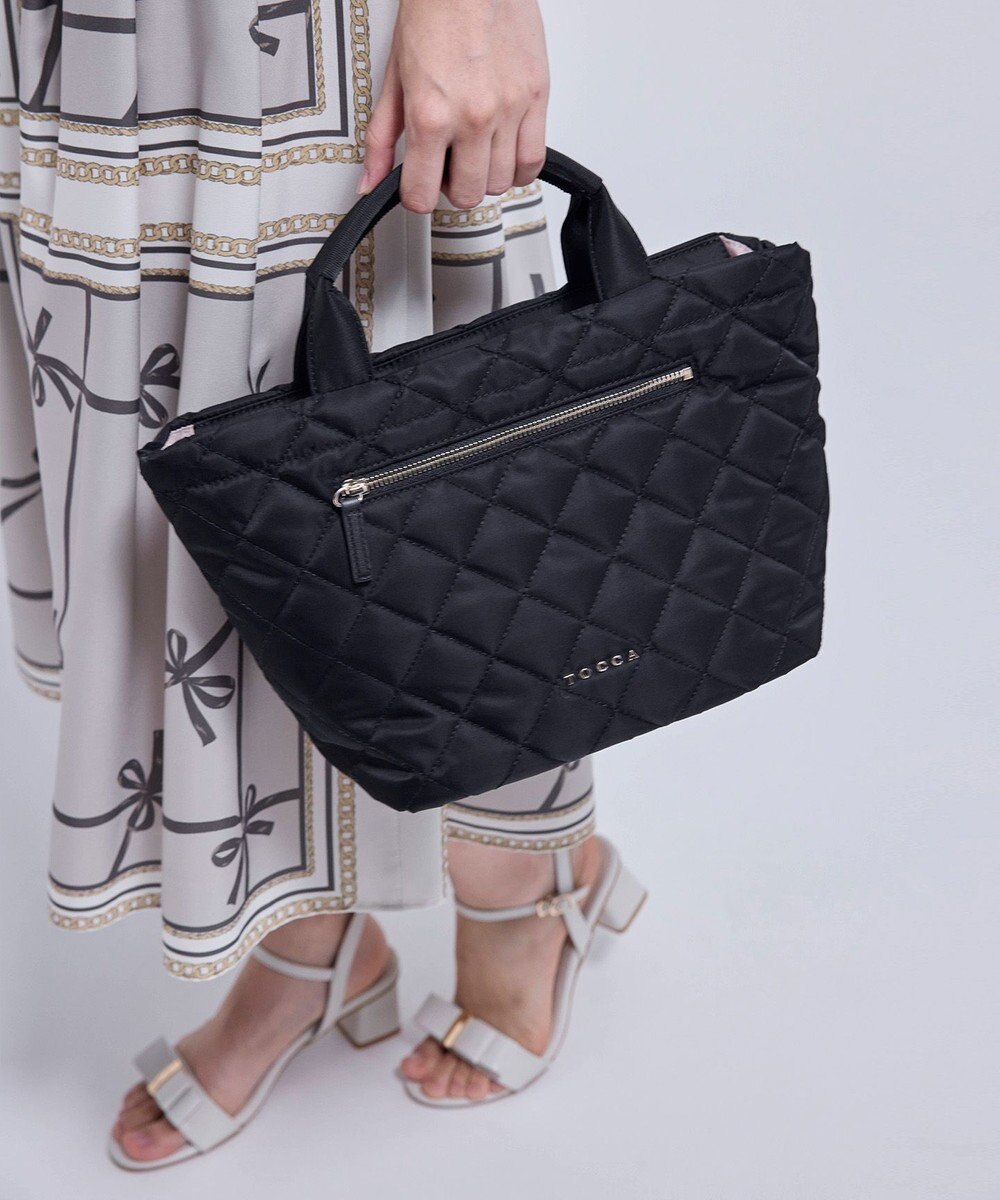 TOCCA TRACE PAVE FASTENER TOTE ナイロンキルトバッグ 