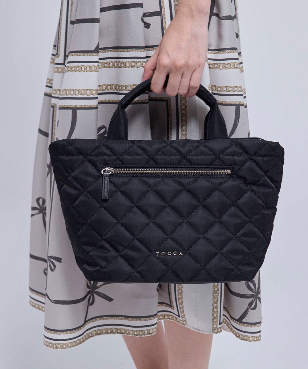 TOCCA TRACE PAVE FASTENER TOTE ナイロンキルトバッグ 