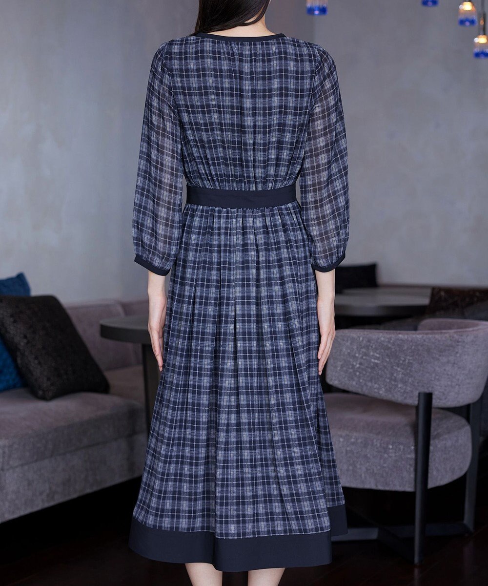 Tiaclasse L シアーチェック配色ワンピース 