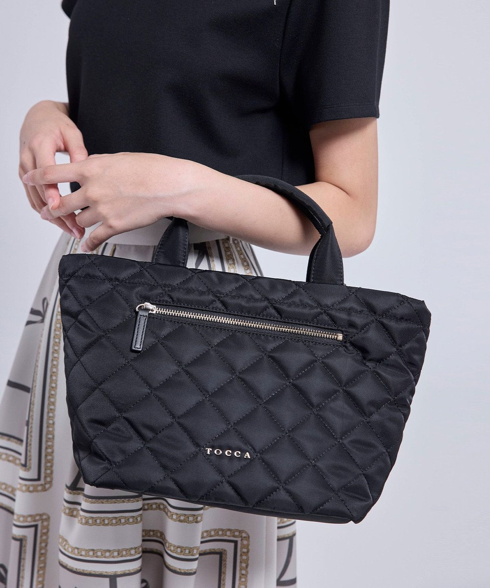 TOCCA TRACE PAVE FASTENER TOTE ナイロンキルトバッグ 