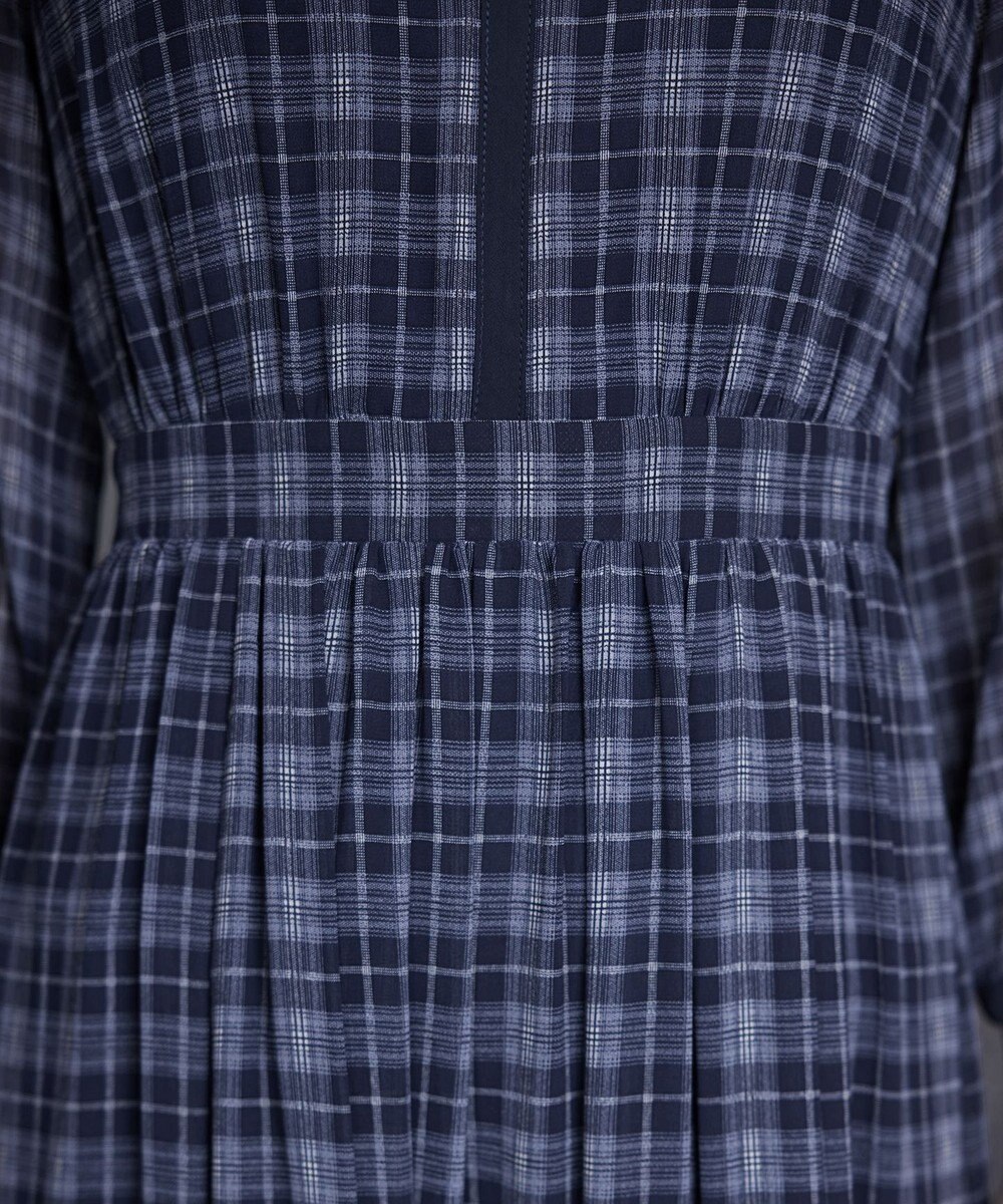 Tiaclasse L シアーチェック配色ワンピース 