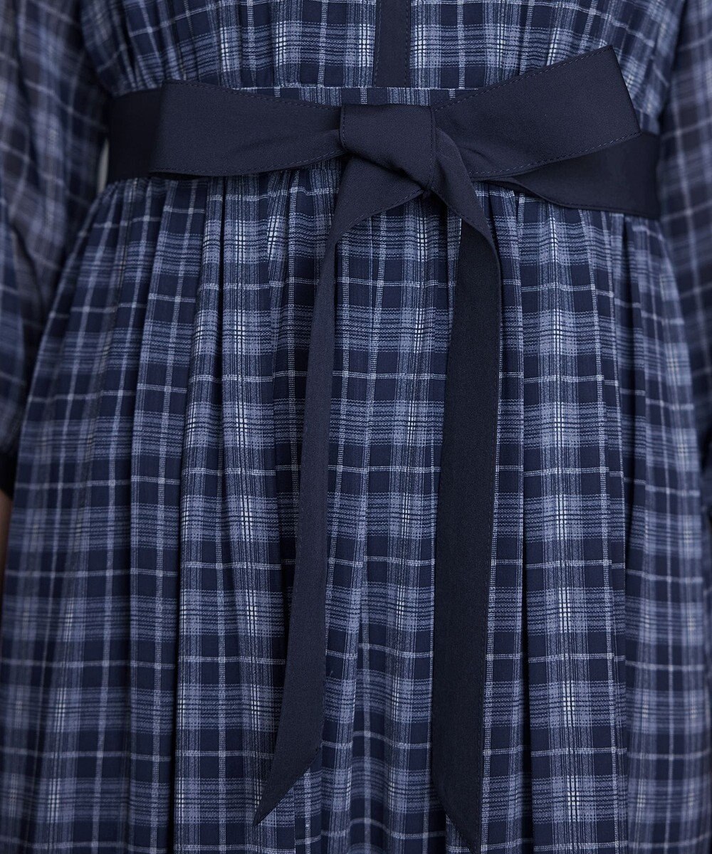 Tiaclasse L シアーチェック配色ワンピース 