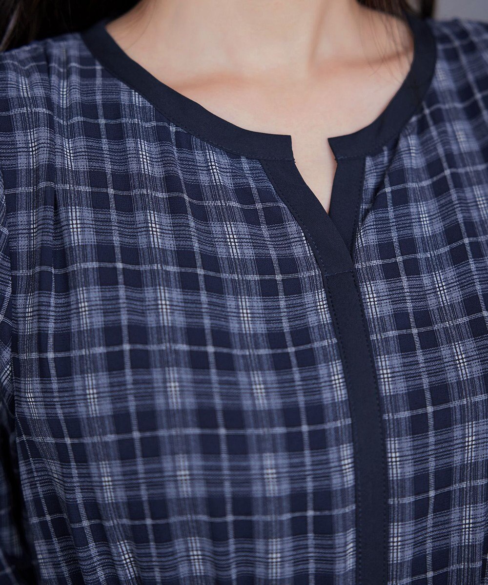 Tiaclasse L シアーチェック配色ワンピース 