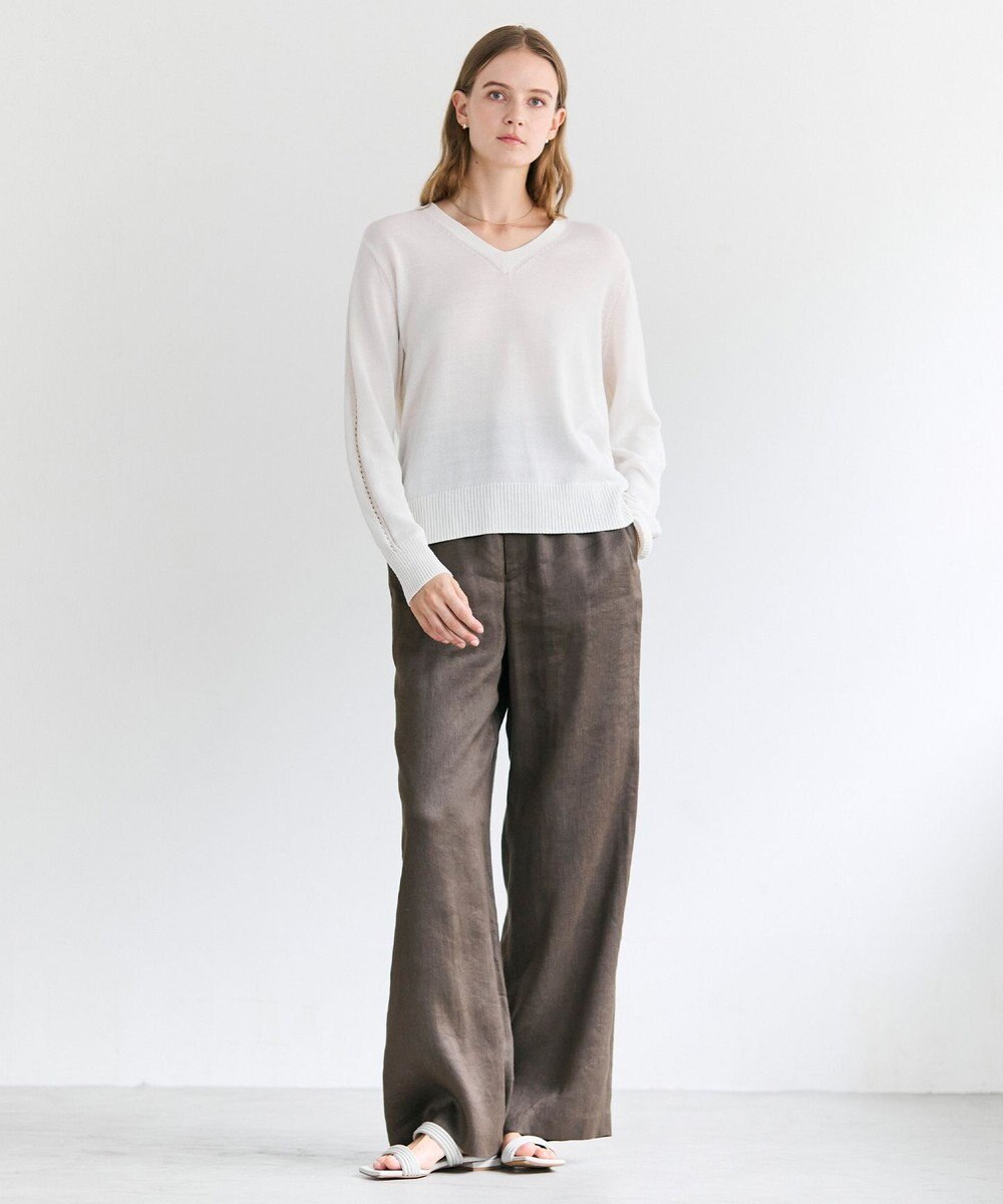 BEIGE， ARSENOPY / コットンドライタッチ Vネックニット 