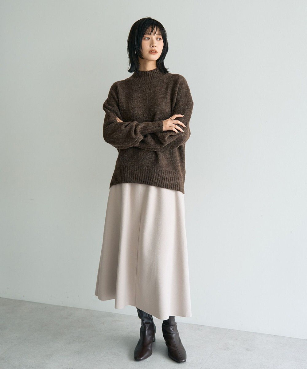 YECCA VECCA メルトンジャージーAラインスカート 