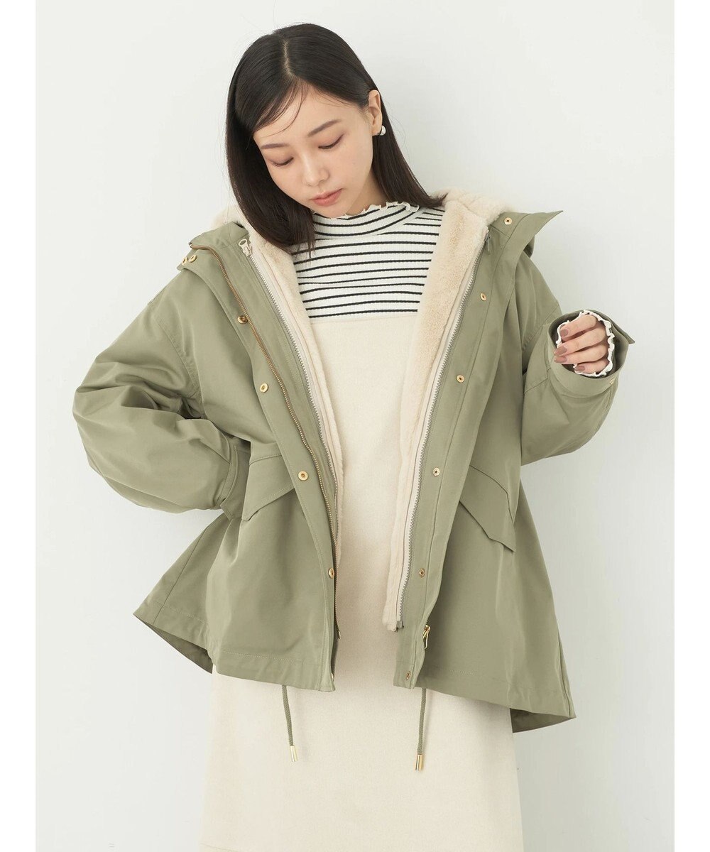 earth music&ecology マルチウェイマウンテンパーカー（ファー） 