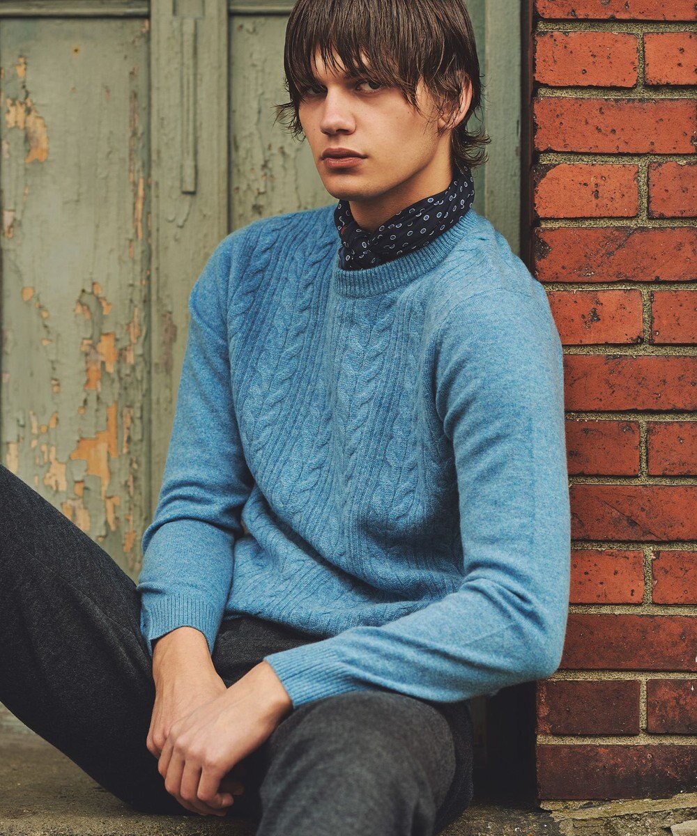 JOSEPH ABBOUD 【暖か・軽量】カシミヤブレンド クルーネック ニット 