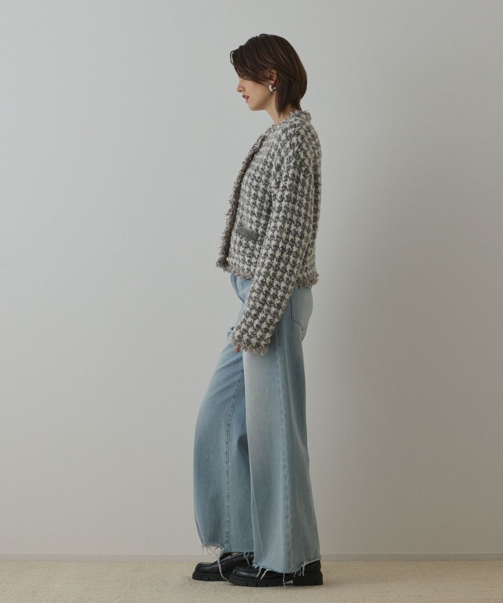 GRACE CONTINENTAL ツイードニットショートカーディガン 