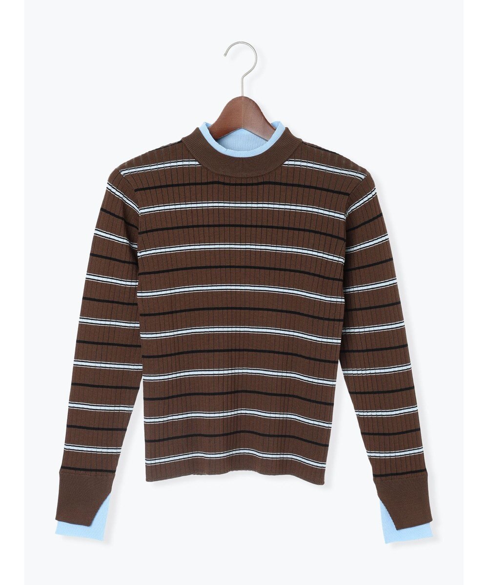 Te chichi 配色レイヤードリブニットプルオーバー 