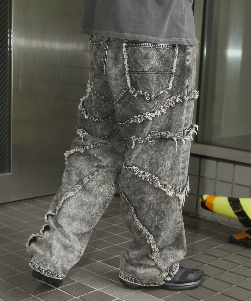 WEGO ダーツフリンジデニムパンツ 