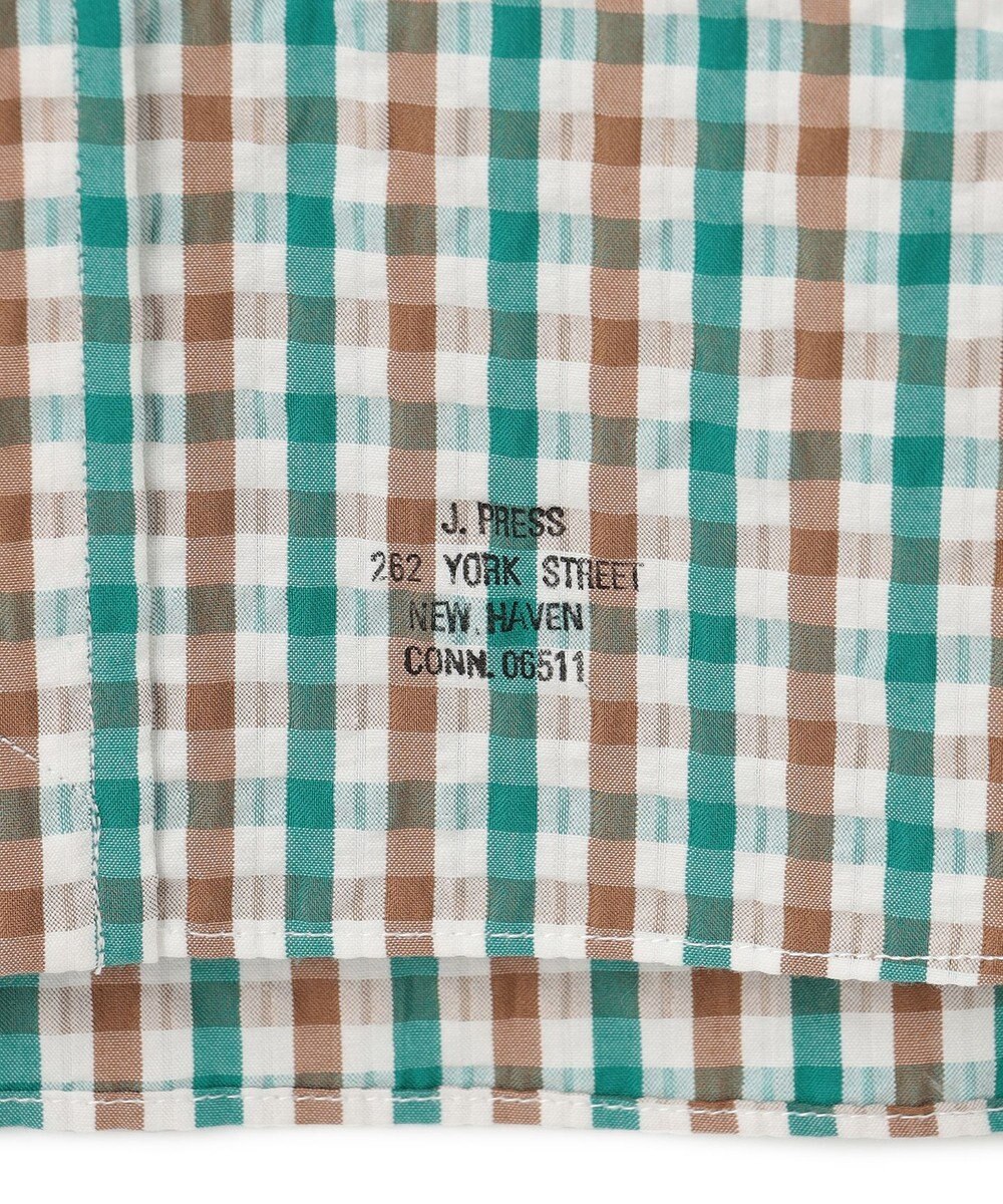 J.PRESS MEN 風が通るシアサッカーの清涼感【吸水速乾 / 高通気性】【クールマックス】サッカーギンガムチェック シャツ / B.D. 
