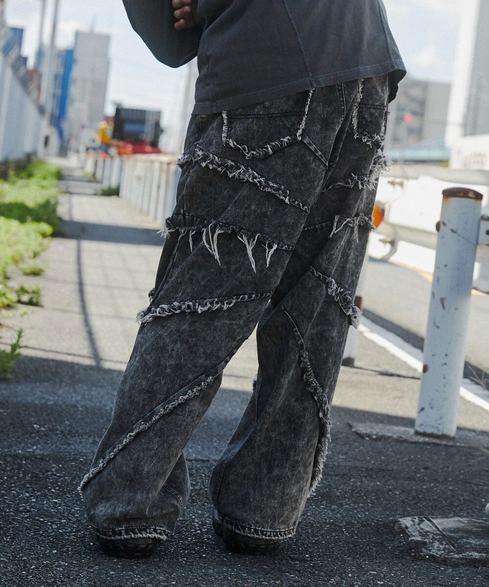 WEGO ダーツフリンジデニムパンツ 