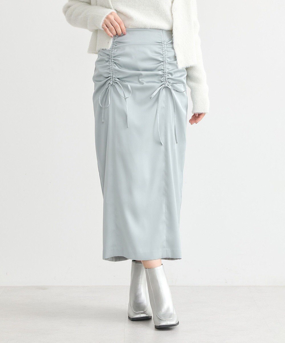 earth music&ecology フロントドロストリボンナロースカート 