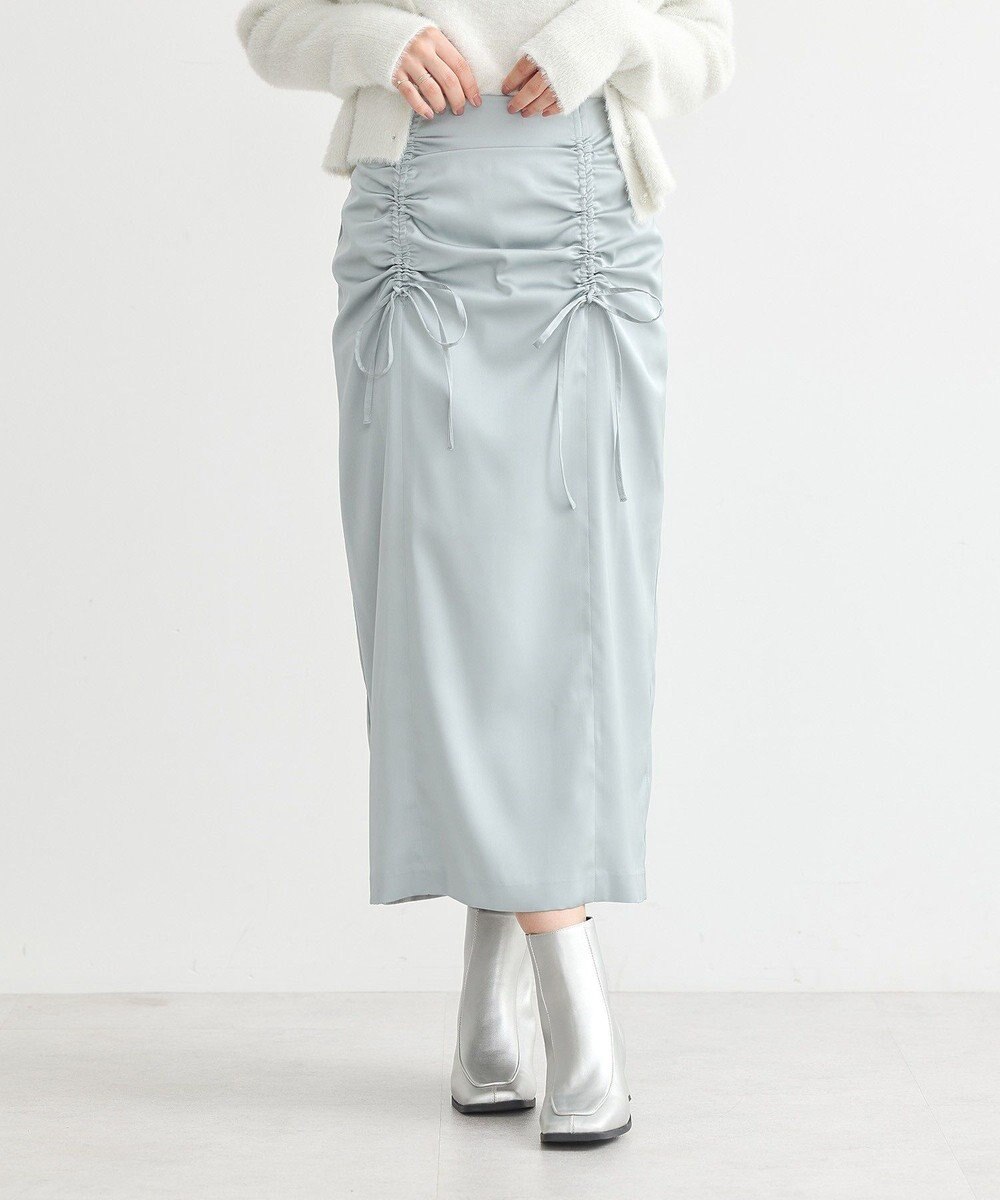 earth music&ecology フロントドロストリボンナロースカート 