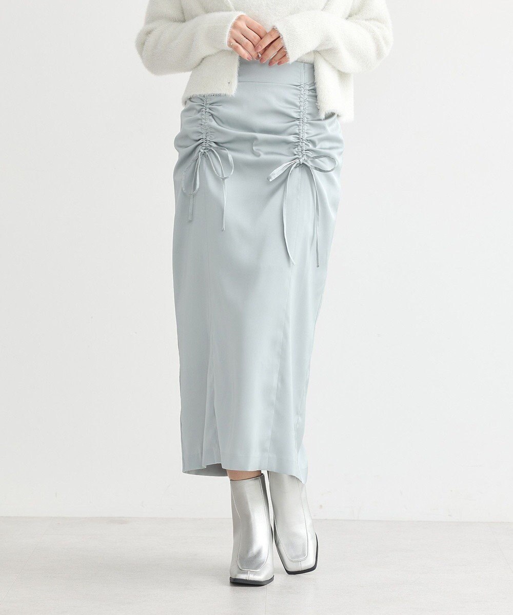 earth music&ecology フロントドロストリボンナロースカート 