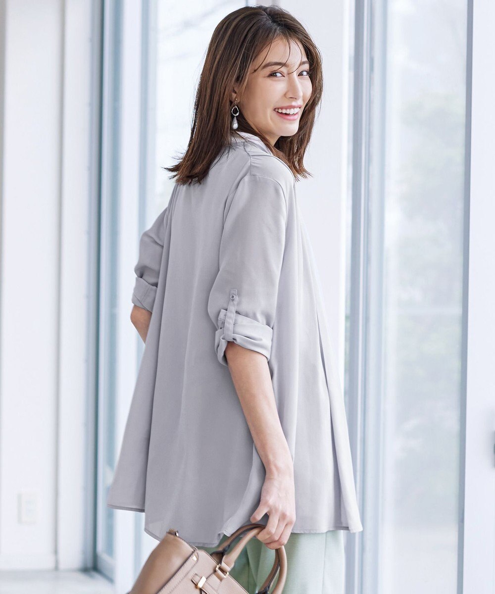 Tiaclasse L 【洗える】シフォンドレープカーディガン 