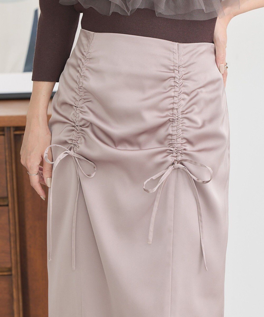 earth music&ecology フロントドロストリボンナロースカート 