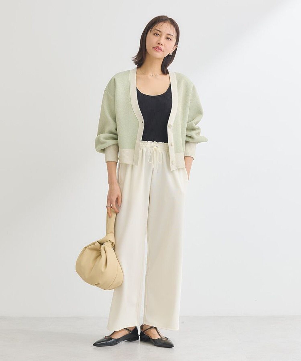 Green Parks ・ＥＬＥＮＣＡＲＥ　ＤＵＥ　ラメＶネックカーディガン 