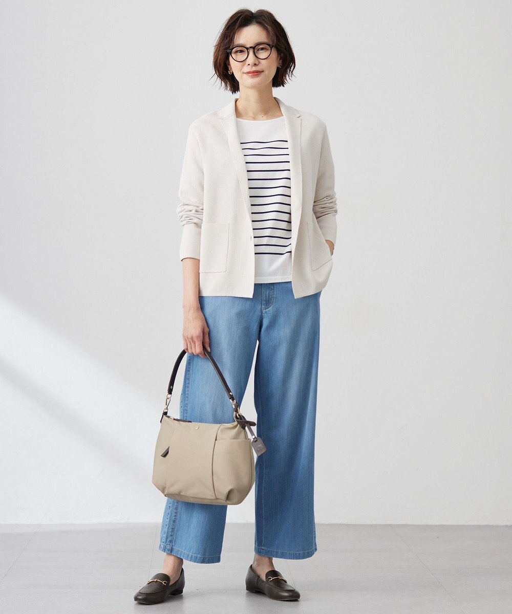 J.PRESS LADIES 【洗える】Cotton Acetate ニット ジャケット 