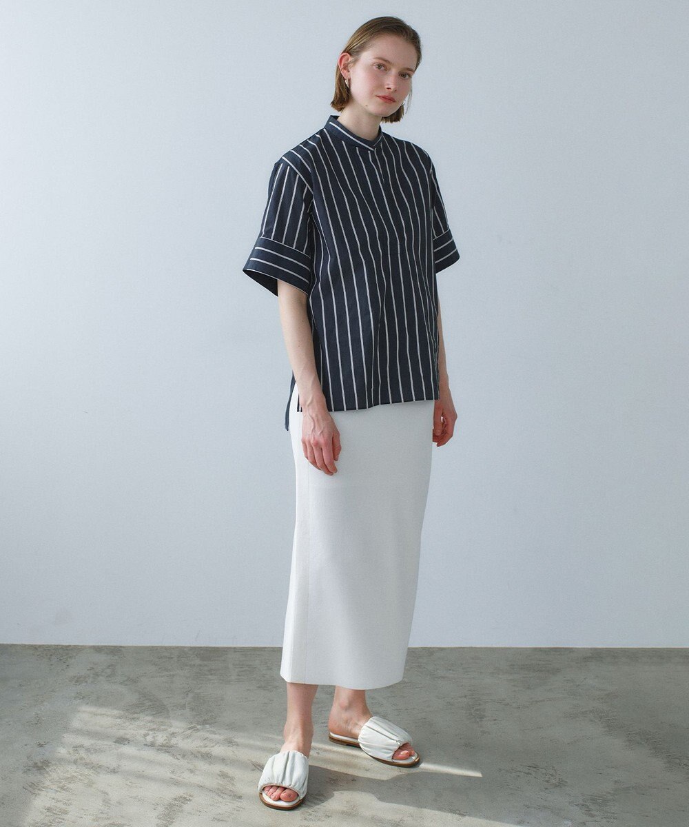 BEIGE， NADIA / 異素材ライン ストレッチニットスカート 