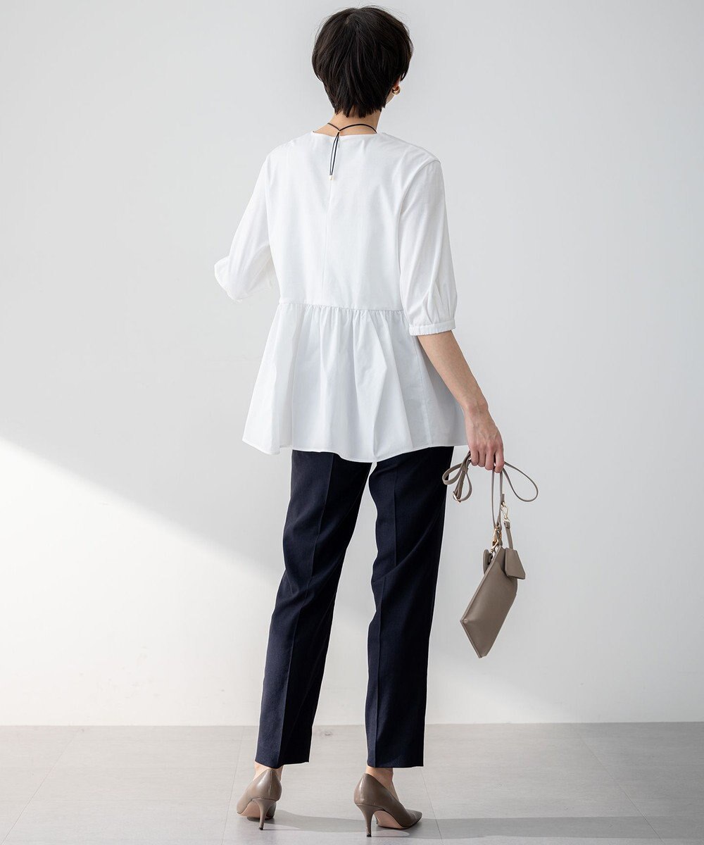 23区 L 【セットアップ対応/防シワ性/洗える】アイアスマットストレッチ テーパード パンツ 