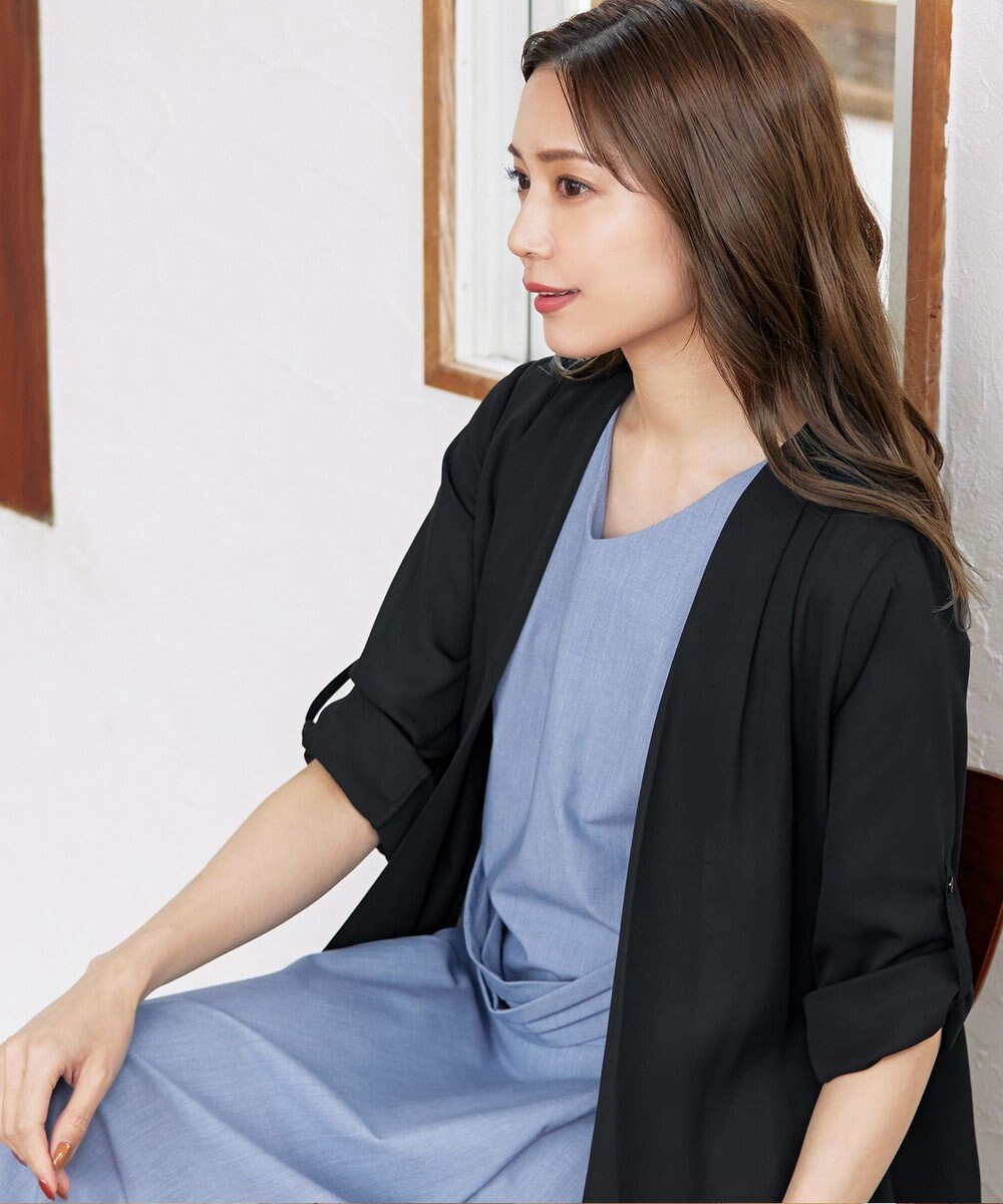 Tiaclasse L 【洗える】シフォンドレープカーディガン 