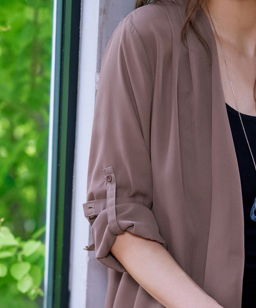 Tiaclasse L 【洗える】シフォンドレープカーディガン 