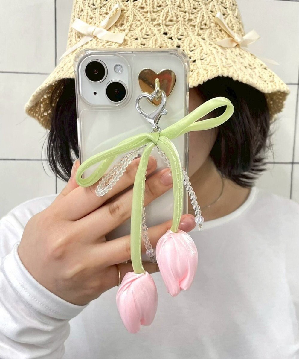 WEGO チューリップリボンビーズキーホルダー 