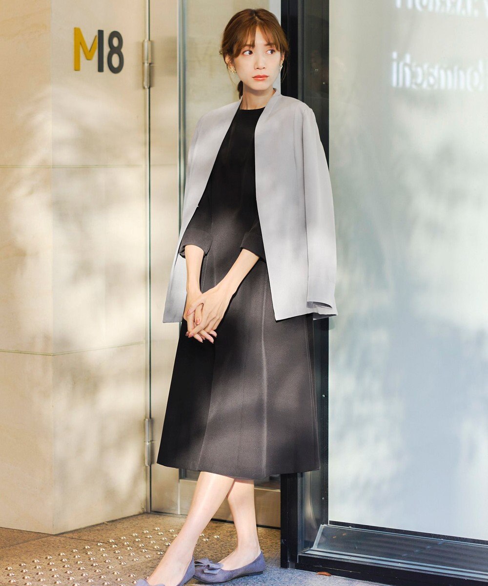 Tiaclasse 【ダブルストレッチ・洗える】カラーレスロングジャケット 