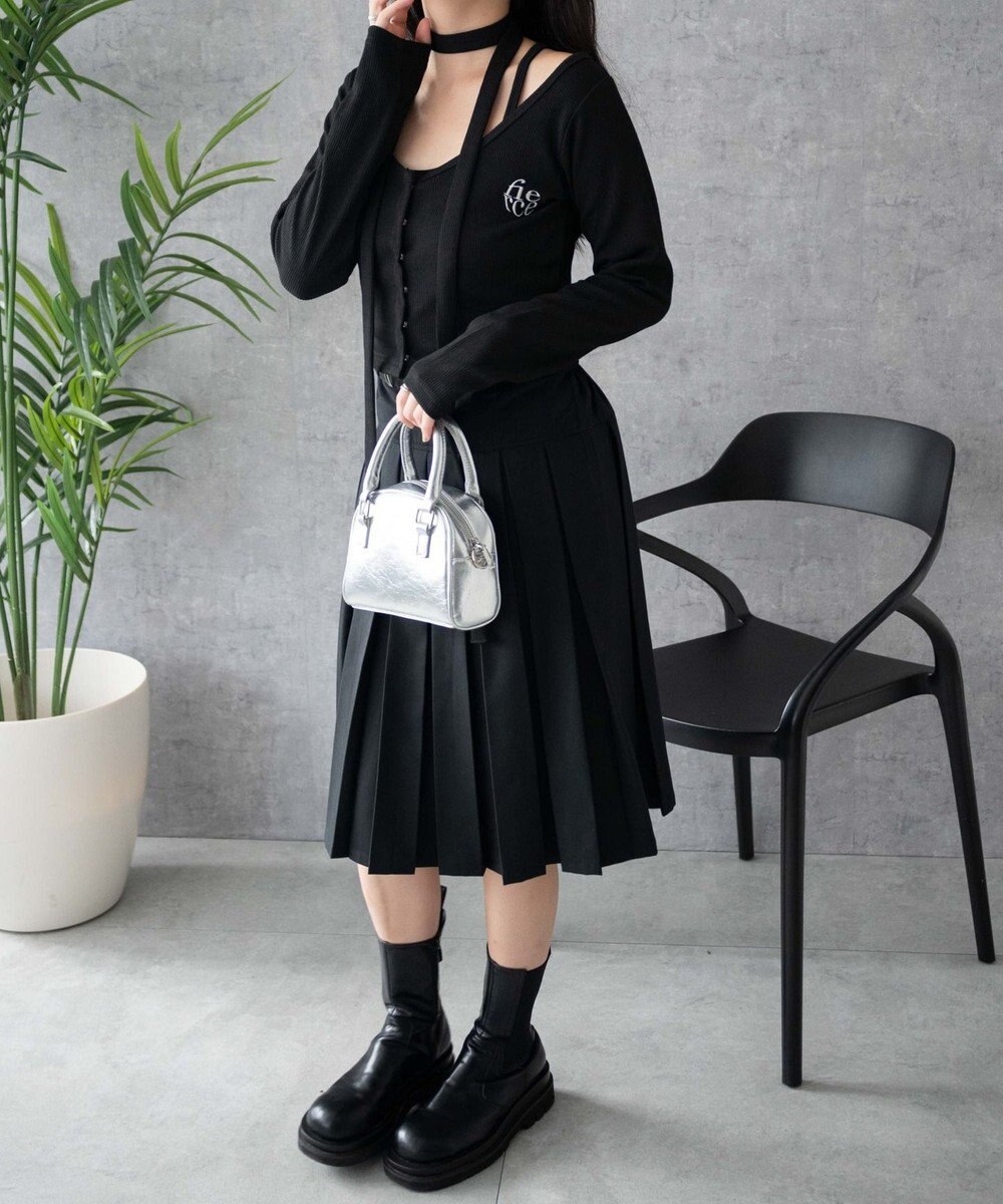 WEGO 【2点SET】ワンポイント刺繍キャミセットカーデ 