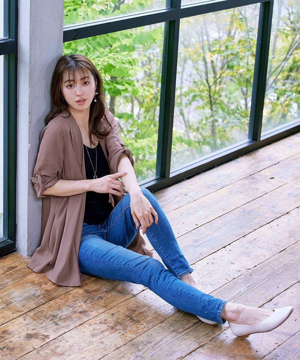 Tiaclasse L 【洗える】シフォンドレープカーディガン 