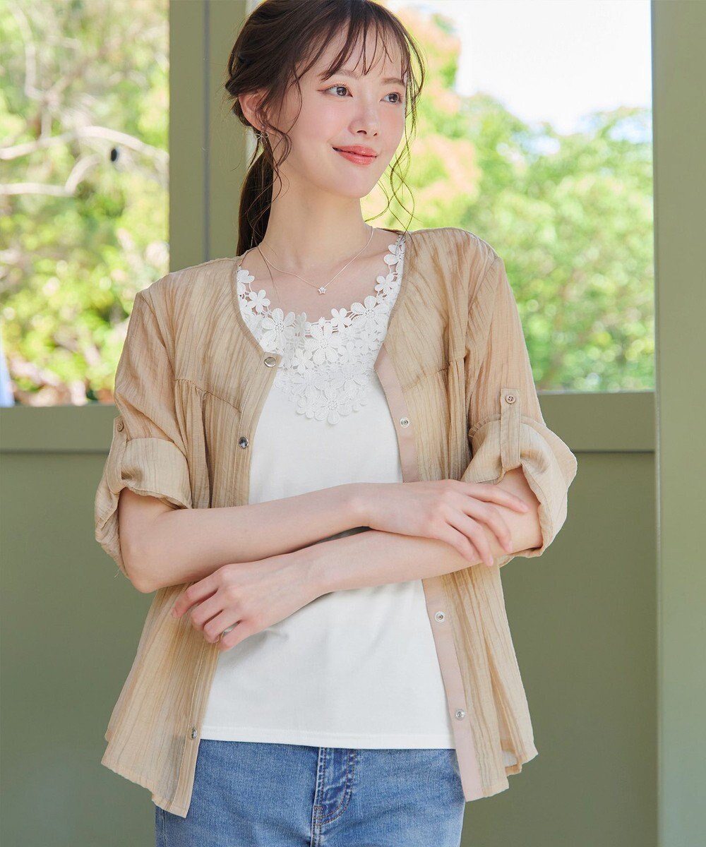 Tiaclasse 【洗える】レースタンクトップ 