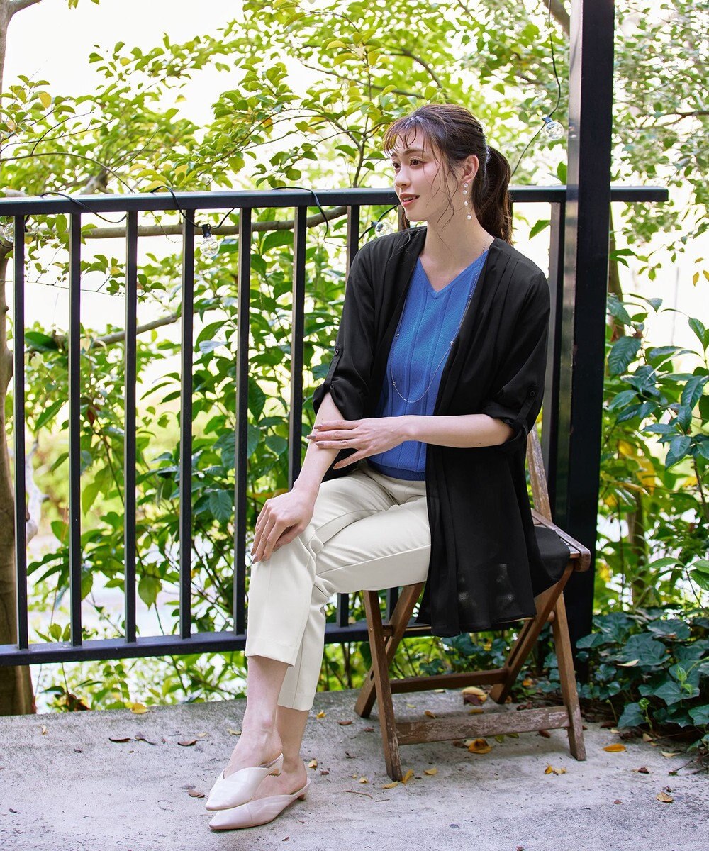 Tiaclasse L 【洗える】シフォンドレープカーディガン 