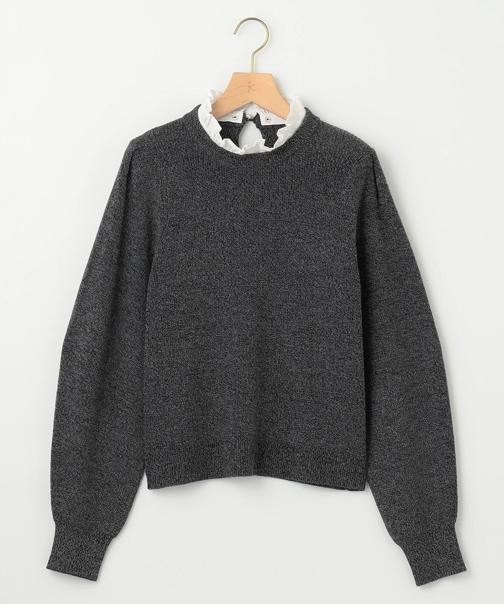 組曲 L 【WEB限定】襟付き片畔ニットプルオーバー 